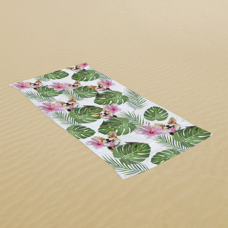 Lofaris Cute Custom Photo Dog Beach Towel for Summer Gift