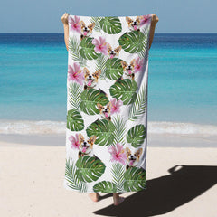 Lofaris Cute Custom Photo Dog Beach Towel for Summer Gift