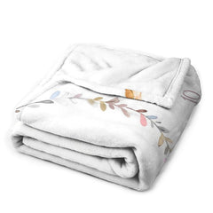 Lofaris Cute Deer Wreath Custom Baby Blanket With Name Month