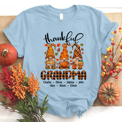 Lofaris Cute Fall Gnomes Thankful Grandma And Kids T - Shirt