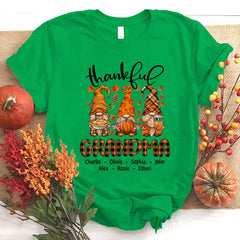 Lofaris Cute Fall Gnomes Thankful Grandma And Kids T - Shirt