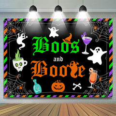 Lofaris Cute Ghost Cobweb Black Halloween Baby Shower Backdrop