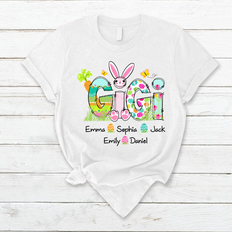 Lofaris Cute Gigi Easter Bunny Mimi And Grandkids T-Shirt
