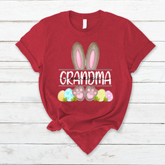 Lofaris Cute Grandma Bunny Kids Eggs Easter Day T-Shirt