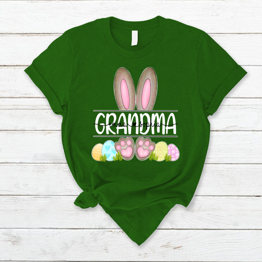 Lofaris Cute Grandma Bunny Kids Eggs Easter Day T-Shirt