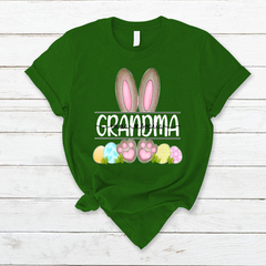 Lofaris Cute Grandma Bunny Kids Eggs Easter Day T-Shirt