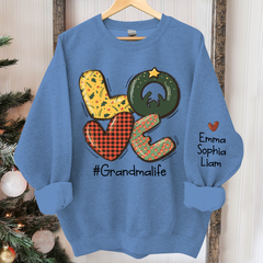 Lofaris Love Christmas Sweatshirt Custom Grandma & Kids Gift TH