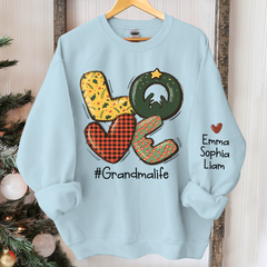Lofaris Love Christmas Sweatshirt Custom Grandma & Kids Gift TH