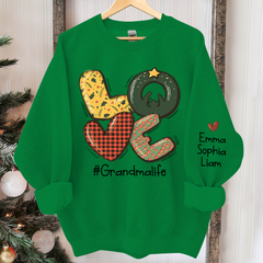 Lofaris Love Christmas Sweatshirt Custom Grandma & Kids Gift TH