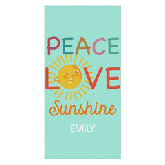 Lofaris Cute Peace Love Sunshine Custom Name Beach Towel
