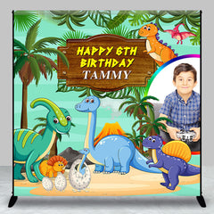 Lofaris Cute Prehistoric Dianosuars Custom Birthday Backdrop