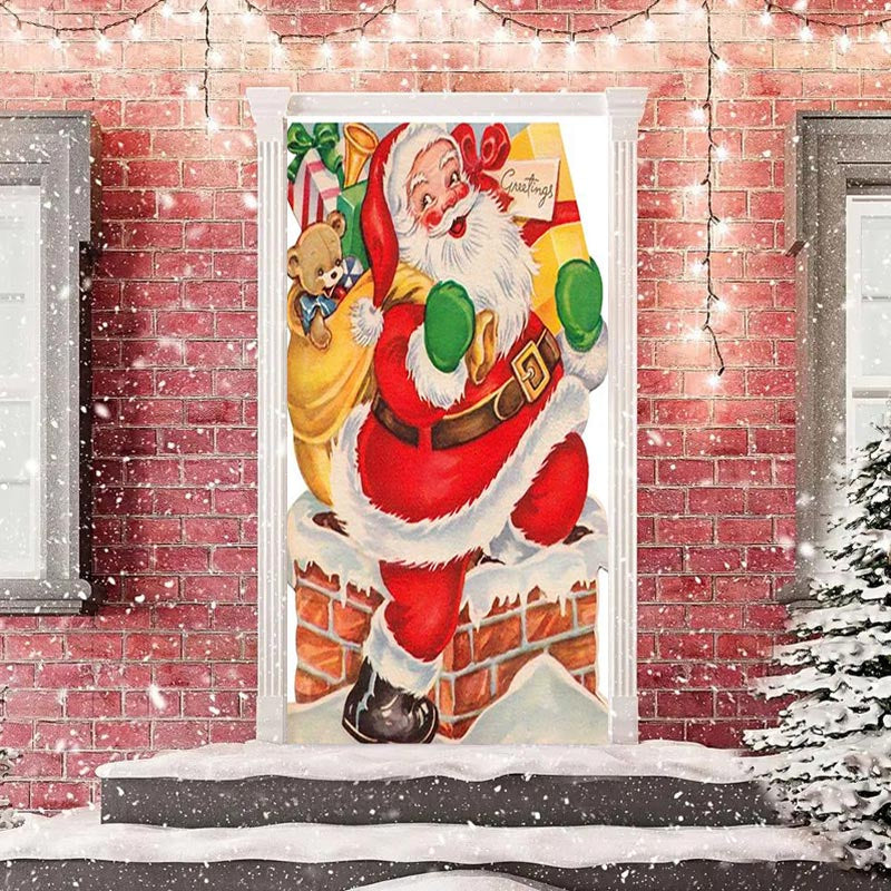 Lofaris Cute Santa Presents Baggage Christmas Door Cover