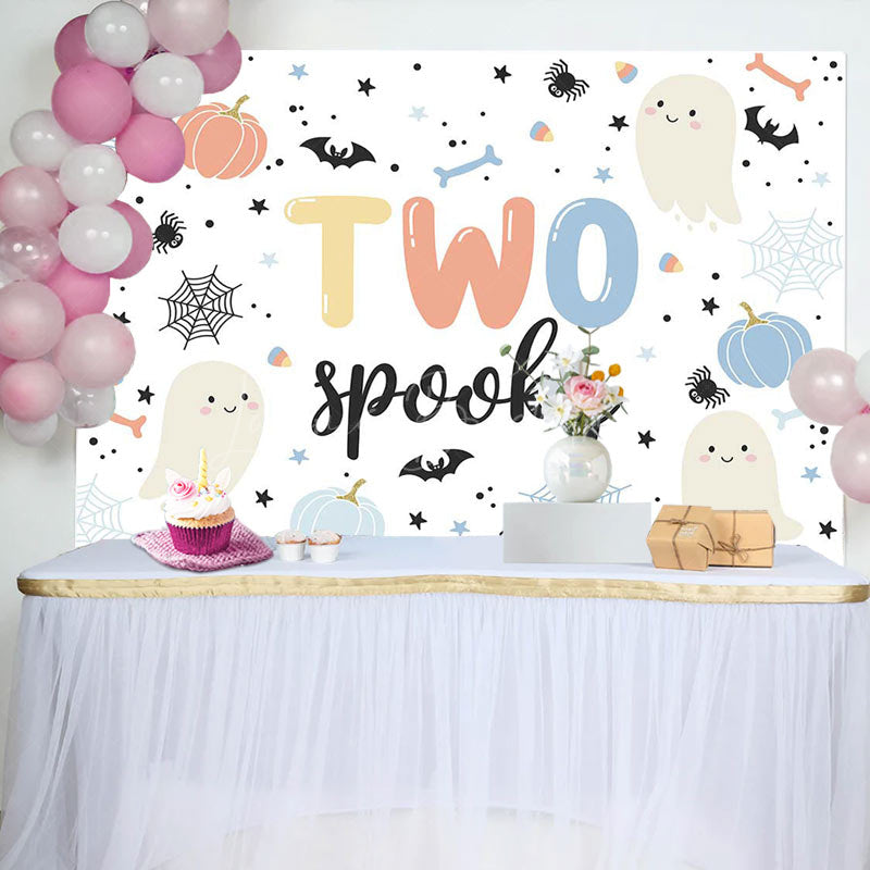 Lofaris Cute Spooky Boo Halloween Boy 2nd Birthday Backdrop