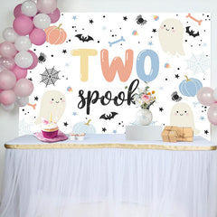 Lofaris Cute Spooky Boo Halloween Boy 2nd Birthday Backdrop