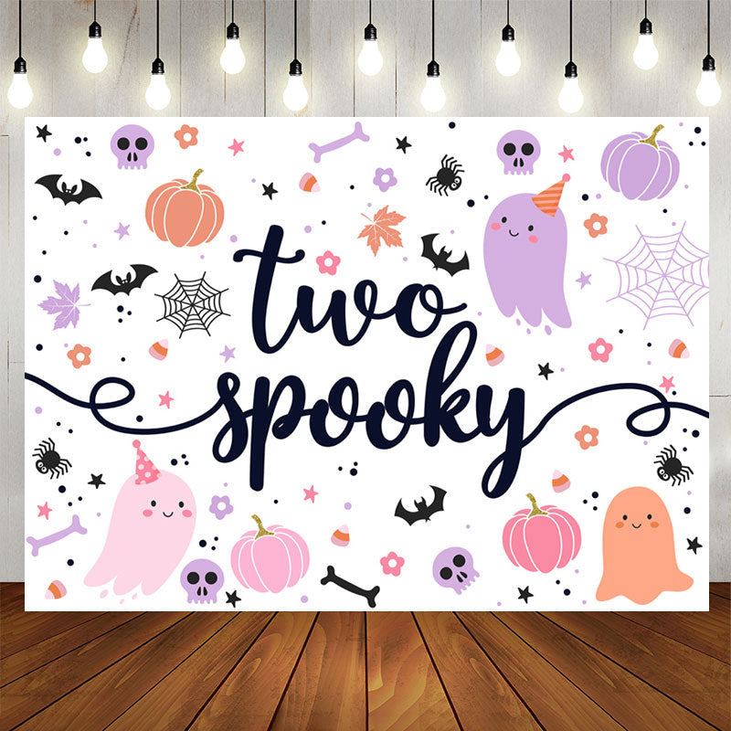 Lofaris Cute Spooky Halloween Ghost 2nd Birthday Backdrop