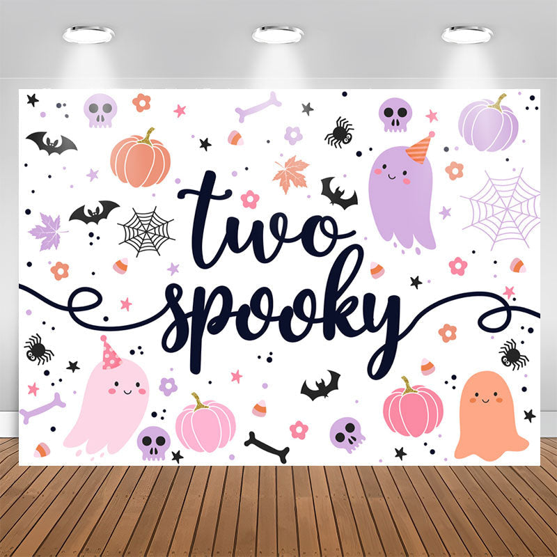 Lofaris Cute Spooky Halloween Ghost 2nd Birthday Backdrop