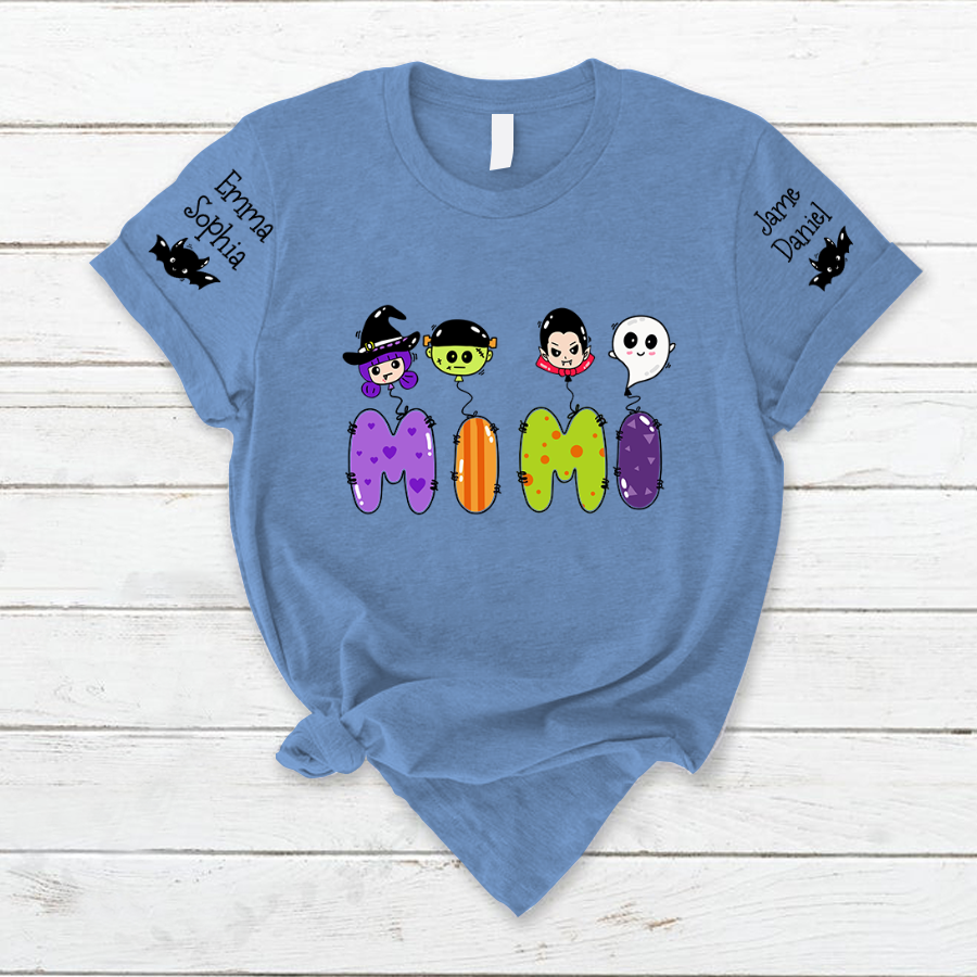 Lofaris Cute Spooky Mimi And Kids Custom Name T - Shirt