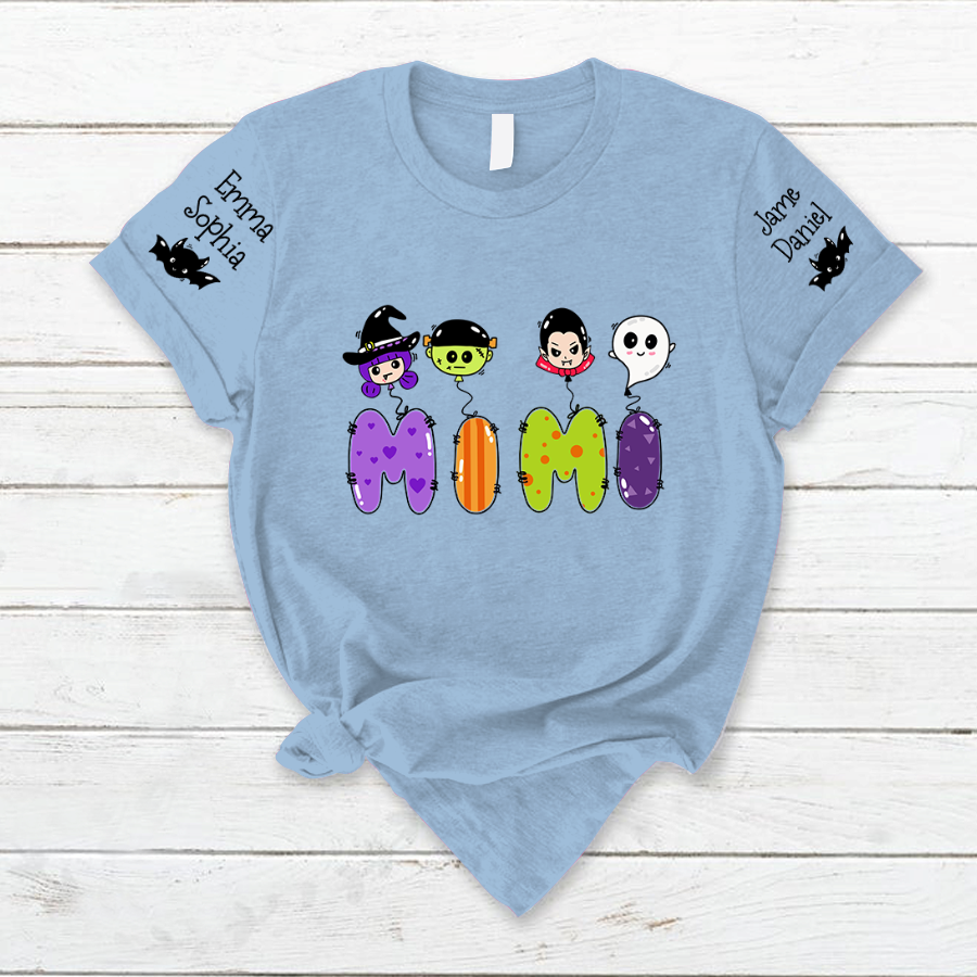 Lofaris Cute Spooky Mimi And Kids Custom Name T - Shirt