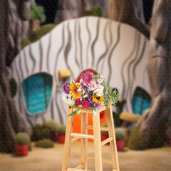 Lofaris Cute Tree House Backdrop For Birthday Cake Smash