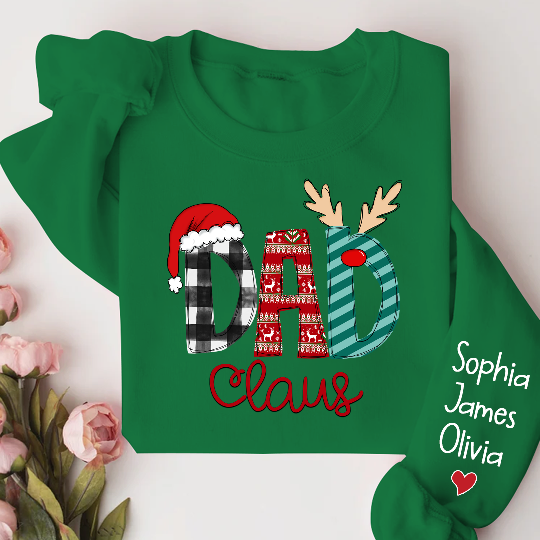 Lofaris Dad Claus Merry Christmas Custom Name Sweatshirt