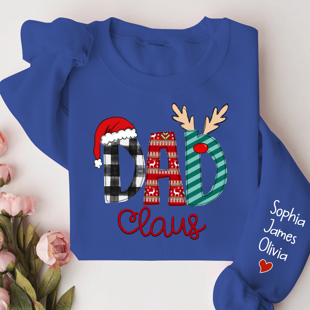 Lofaris Dad Claus Merry Christmas Custom Name Sweatshirt