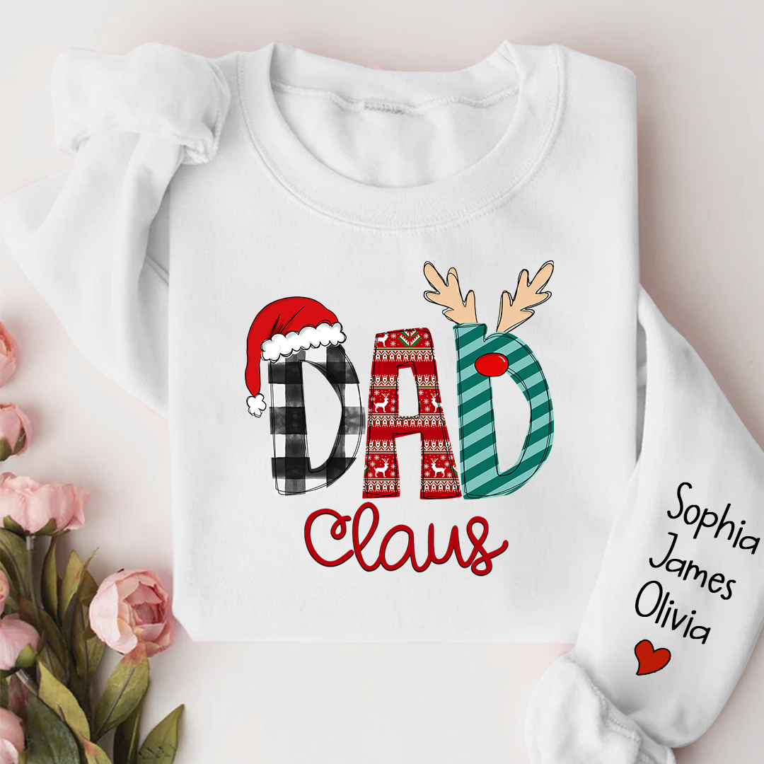 Lofaris Dad Claus Merry Christmas Custom Name Sweatshirt