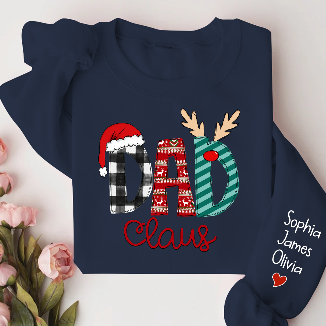 Lofaris Dad Claus Merry Christmas Custom Name Sweatshirt