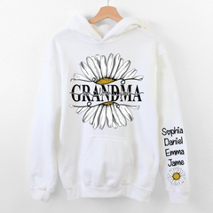 Lofaris Daisy Grandma We Love You Custom Name Gift Hoodie