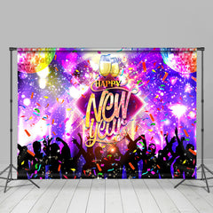 Lofaris Dance Party Coloured Ribbon Happy New Year Backdrop