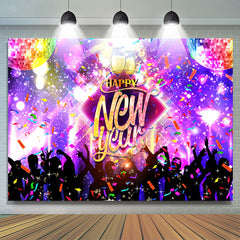 Lofaris Dance Party Coloured Ribbon Happy New Year Backdrop