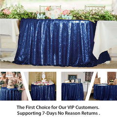 Lofaris Dark Blue Glitter Sequin Banquet Round Table Cover