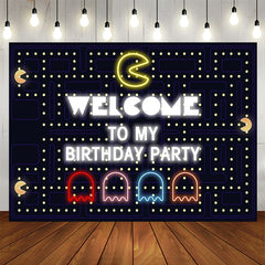 Lofaris Dark Blue Maze Welcome To My Birthday Party Backdrop
