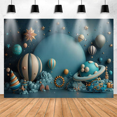 Lofaris Dark Blue Outer Space Balloon 1st Birthday Backdrop