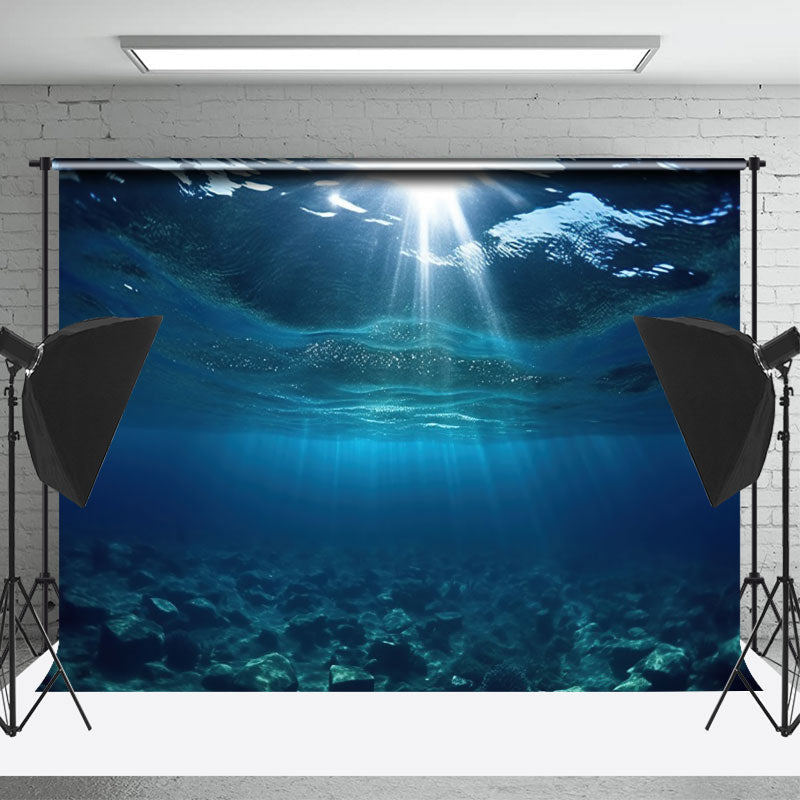 Lofaris Dark Blue Undersea Sunshine Backdrop For Photography