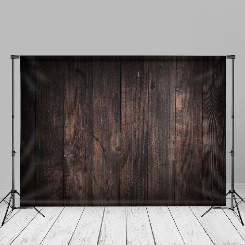 Lofaris Dark Brown Retro Old Wood Backdrop For Photo Booth