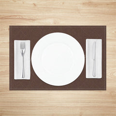 Lofaris Dark Brown Solid Color Simple Set Of 4 Placemats