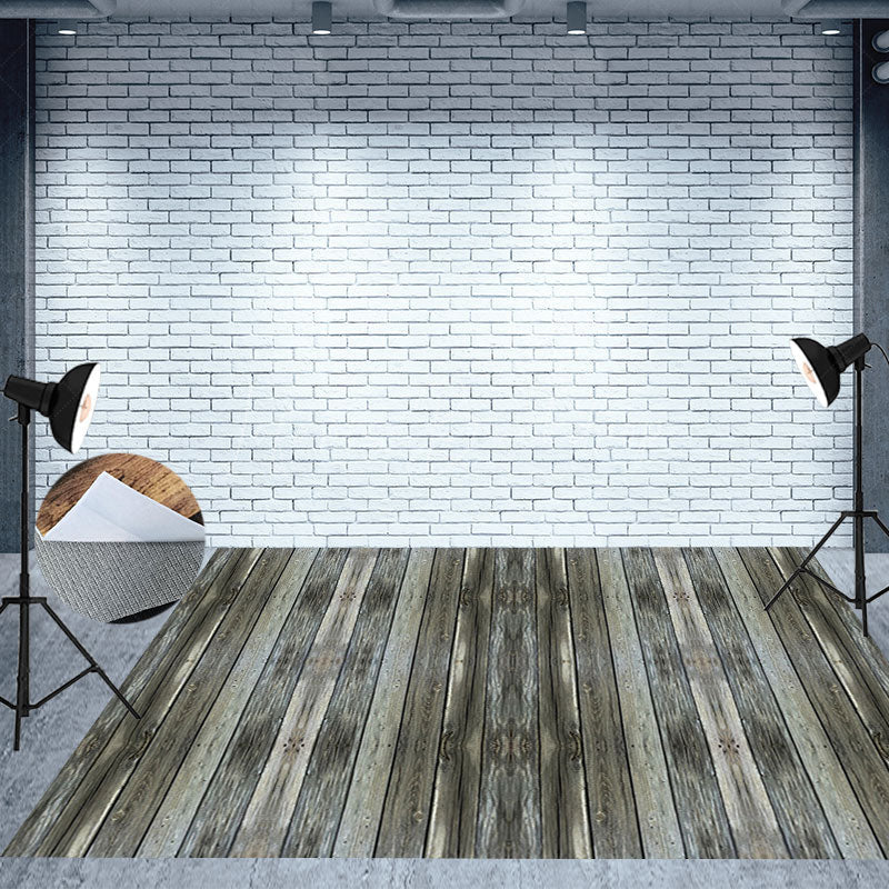 Lofaris Dark Grey Color Vertical Boards Wood Floor Backdrop