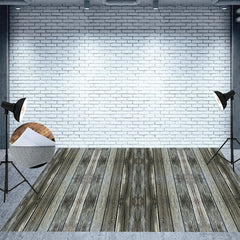 Lofaris Dark Grey Color Vertical Boards Wood Floor Backdrop