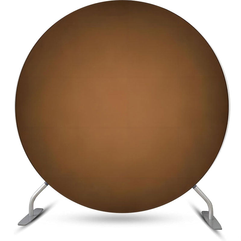 Lofaris Dark Light Brown Gradient Round Birthday Backdrop
