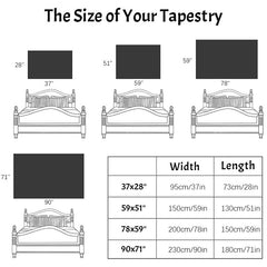 Lofaris Death Gaze Floral Orange Blue Skull Moon Tapestry