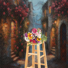 Lofaris Deep Alley Red Rose Photo Backdrop For Valentines Day