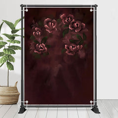 Lofaris Deep Red Floral Simple Photograph Backdrop