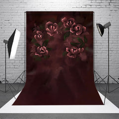 Lofaris Deep Red Floral Simple Photograph Backdrop