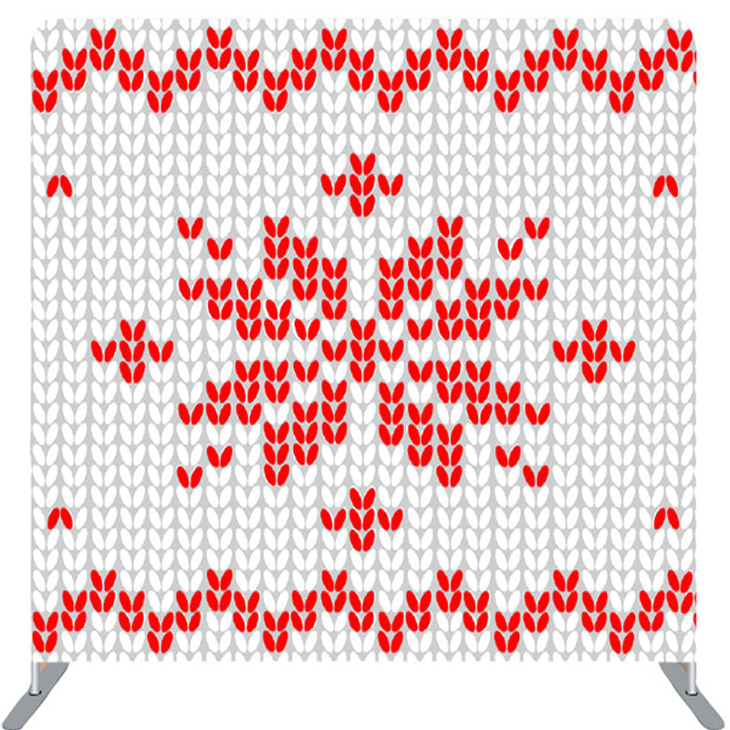 Lofaris Delicate Red Textile Flower Christmas Backdrop Cover