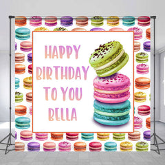 Lofaris Delicious Macaron Dessert Custom Birthday Backdrop