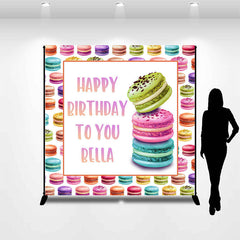Lofaris Delicious Macaron Dessert Custom Birthday Backdrop