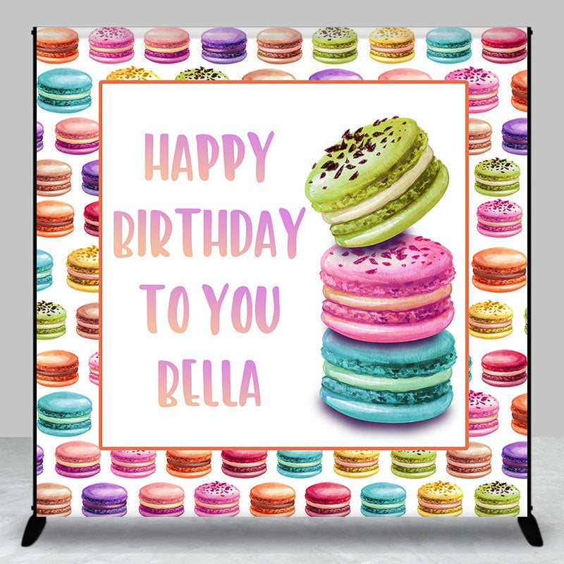 Lofaris Delicious Macaron Dessert Custom Birthday Backdrop