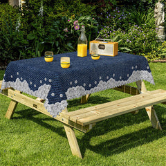Lofaris Denim Diamond Kitchen Pattern Rectangle Tablecloth