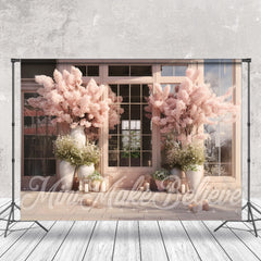 Lofaris Dense Pink Flower Tree Glass House Spring Backdrop