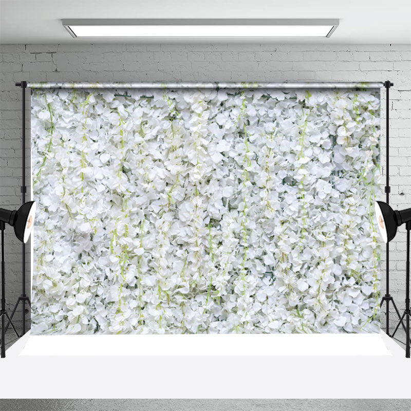Lofaris Dense White Floral Spring Wedding Party Backdrop